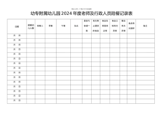 幼儿园陪餐记录表