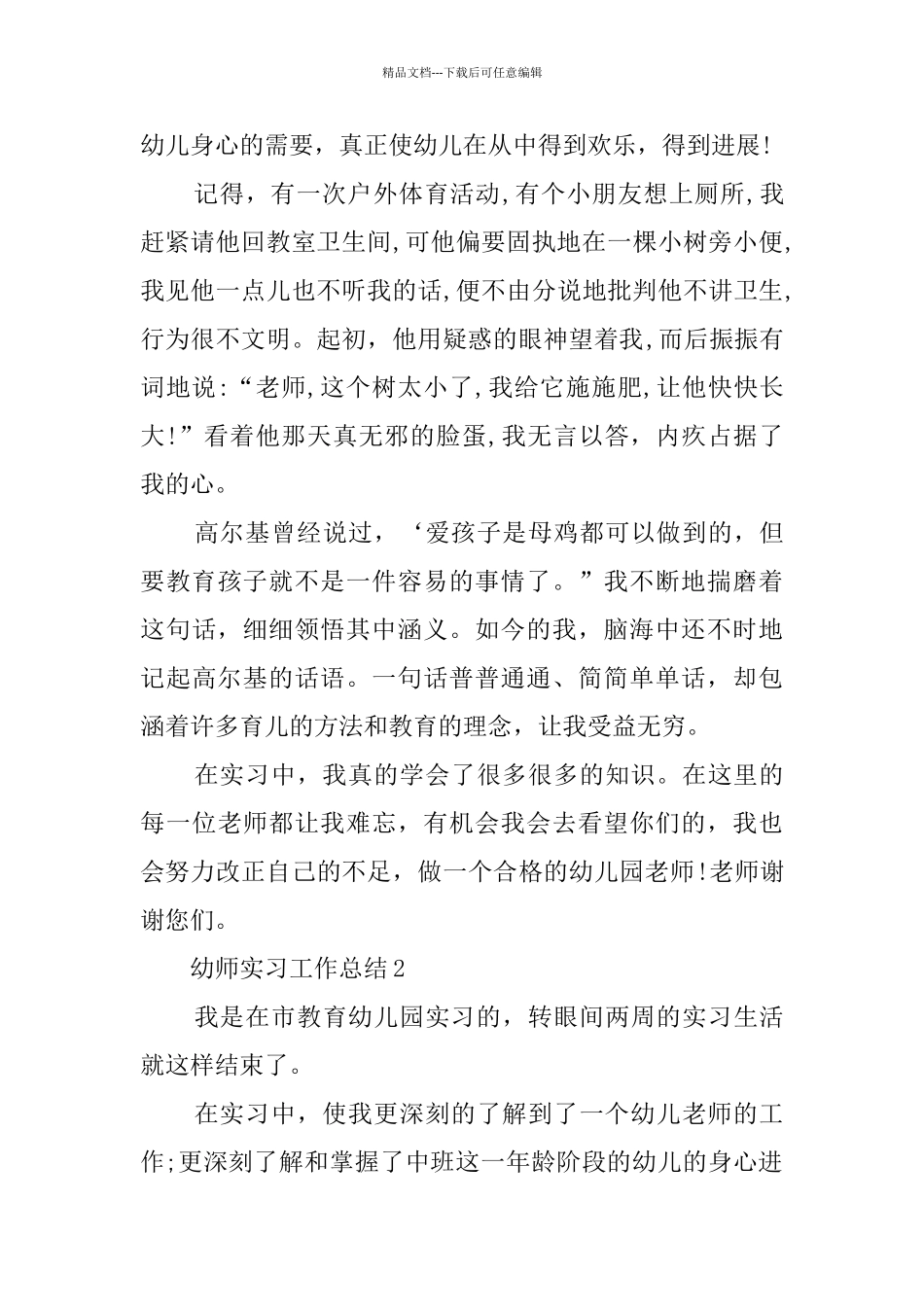 幼师实习工作总结精选范例_第2页