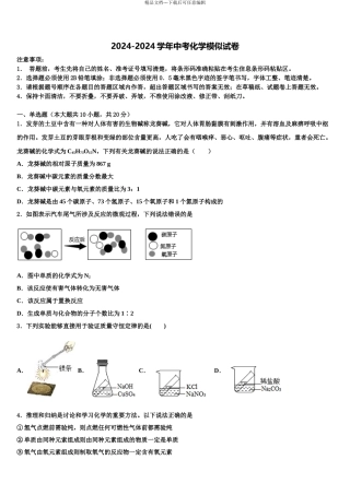 广东省2024年深圳实验校中考猜题化学试卷含解析
