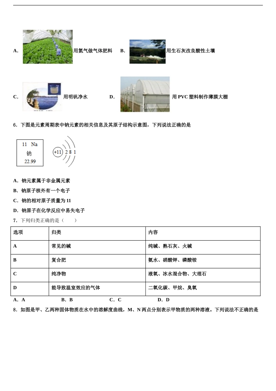 广东省2024年深圳市外国语校中考化学最后冲刺浓缩精华卷含解析_第2页