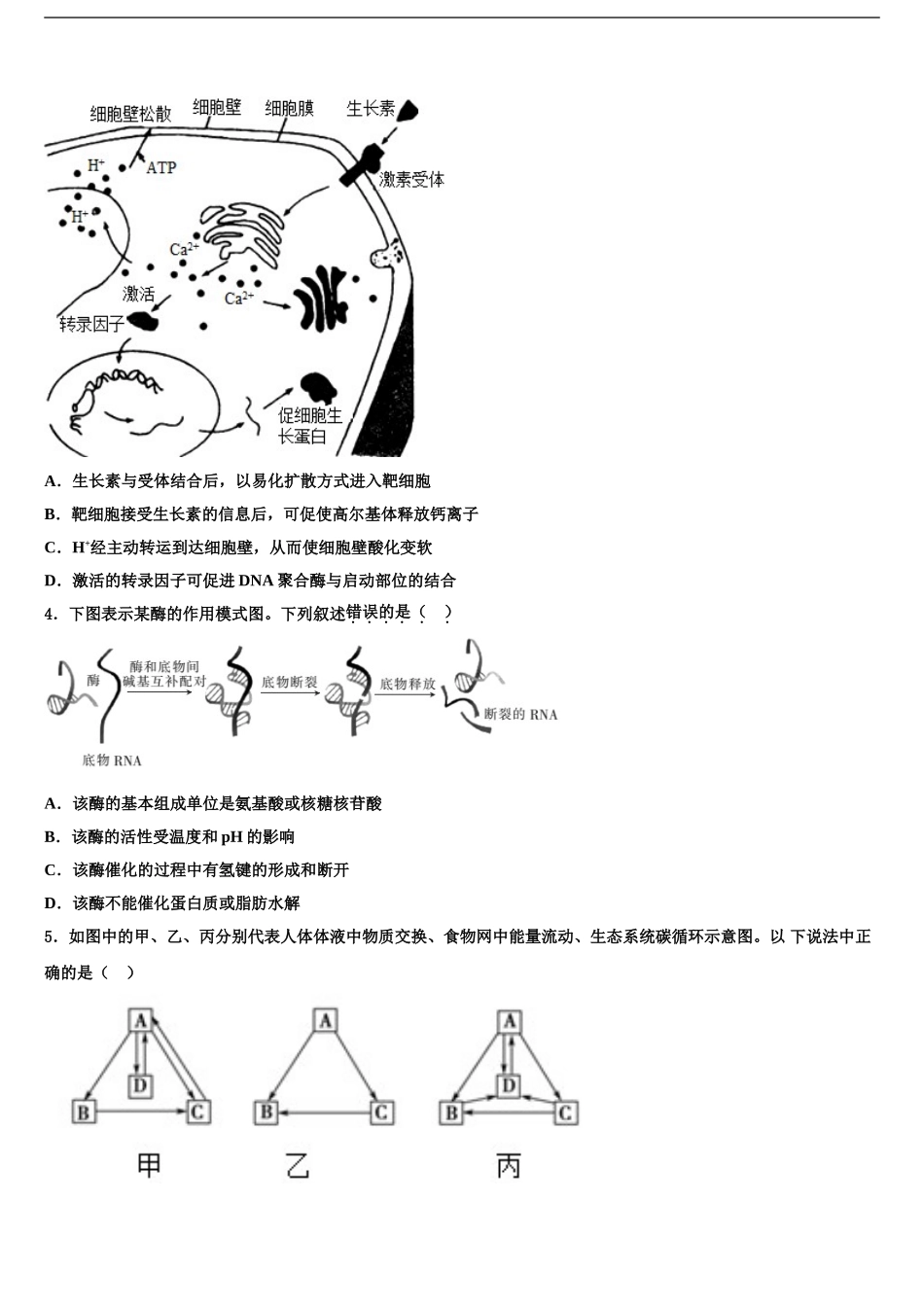 广东省2024年深圳市新安中学高三下学期联合考试生物试题含解析_第2页