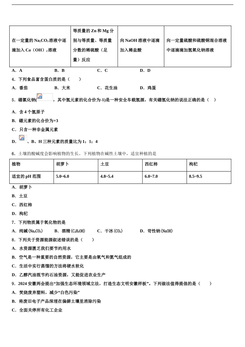广东省2024年深圳市罗湖区中考化学押题卷含解析_第2页