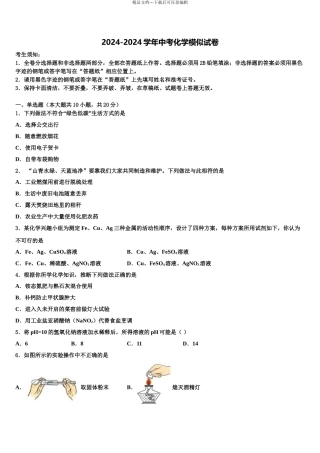 广东省2024年湛江二十七中学中考化学押题卷含解析