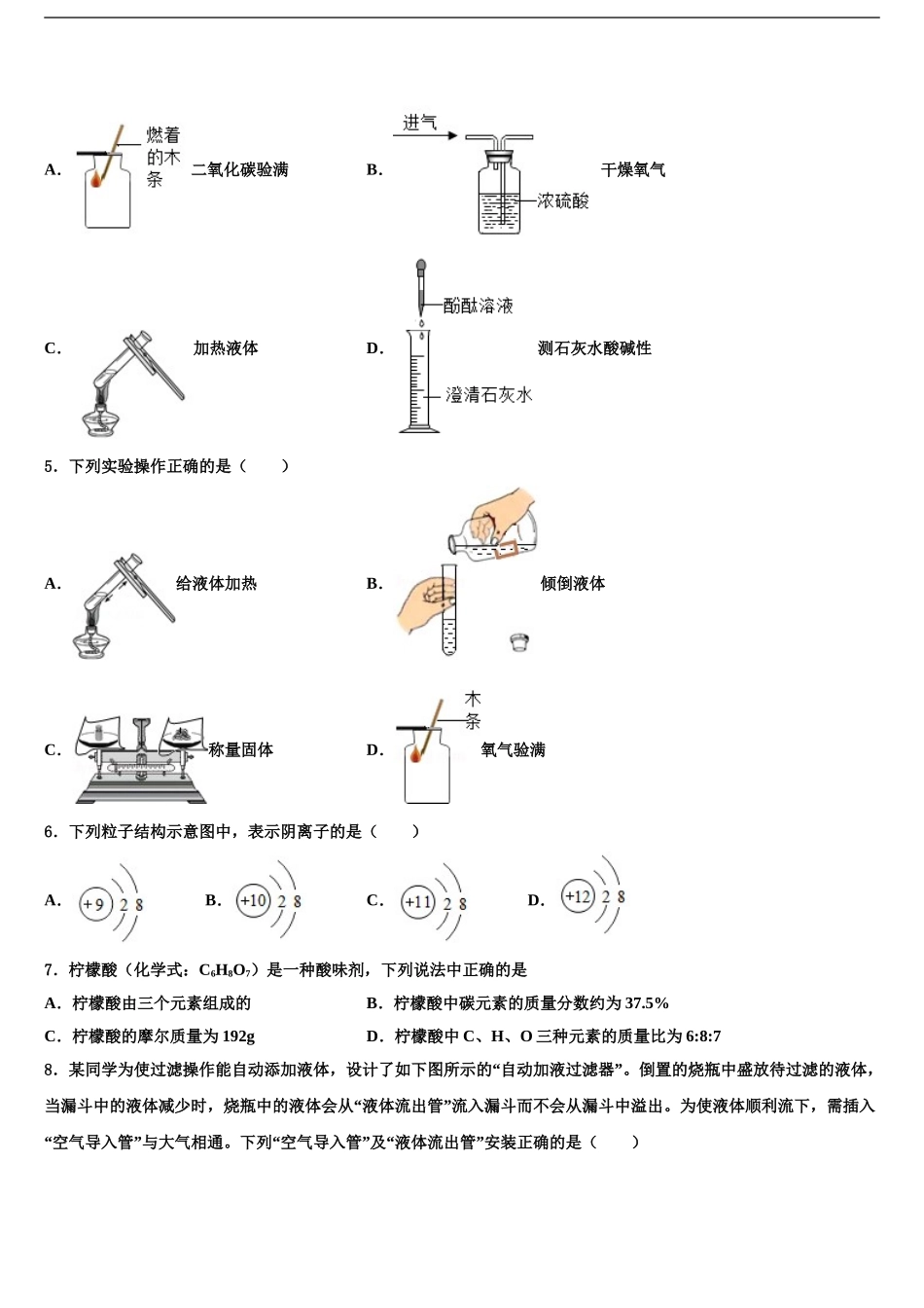广东省2024年湛江市市级名校中考化学适应性模拟试题含解析_第2页