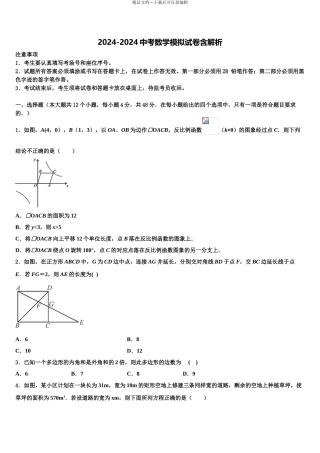 广东省中大附中达标名校中考猜题数学试卷含解析