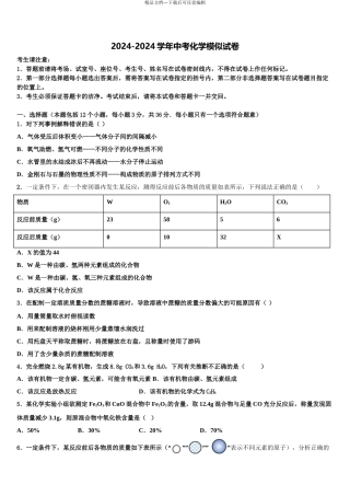 广东省广州市第五中学达标名校中考化学模试卷含解析