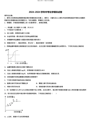 广东省广州市育才实验校中考化学四模试卷含解析