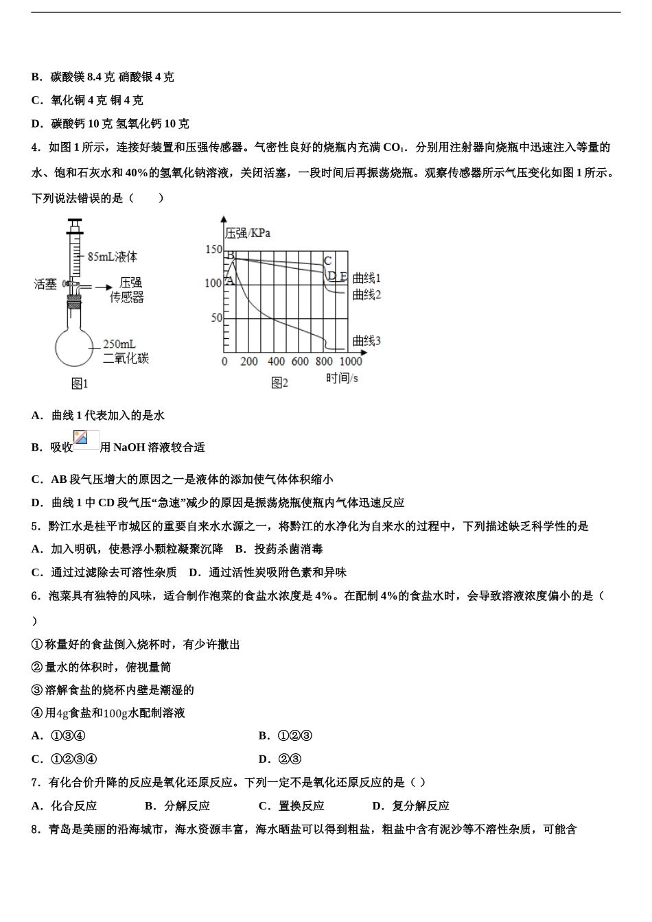 广东省汕头市潮南区司马浦镇中考三模化学试题含解析_第2页