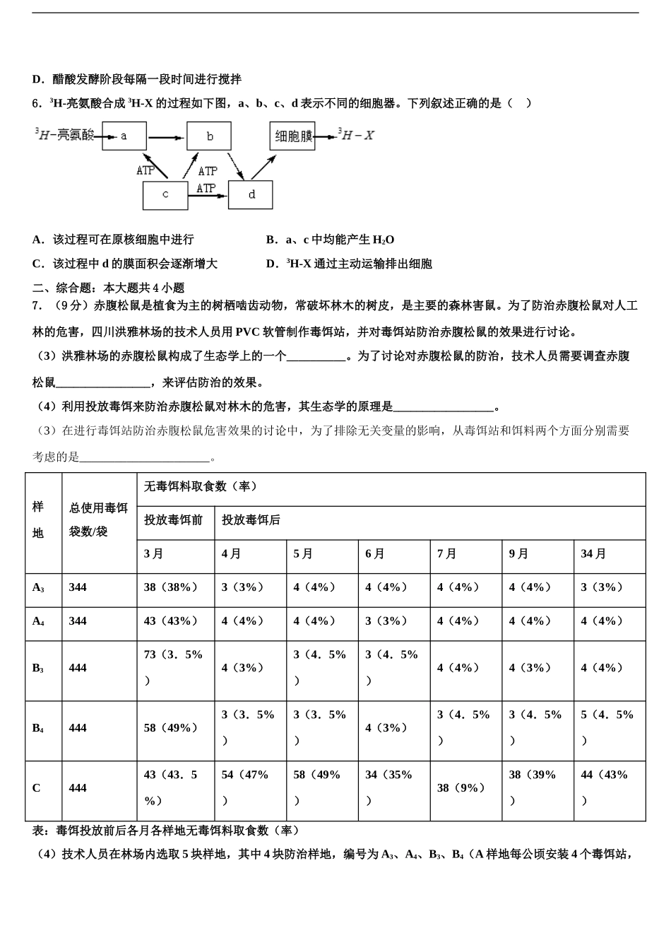 广东省汕头市潮阳南侨中学高三下学期联合考试生物试题含解析_第2页