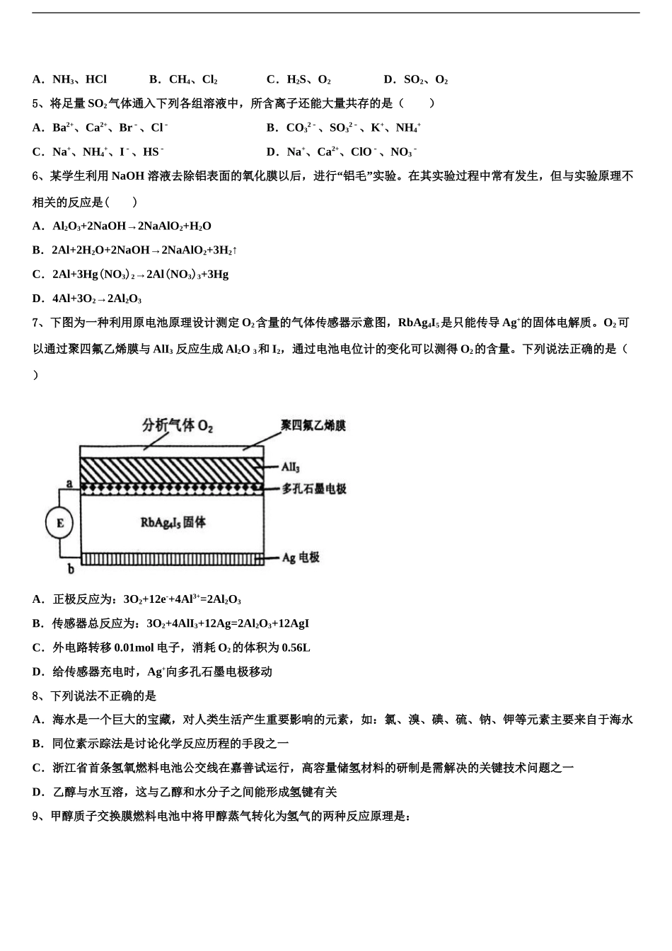 广东第二师范学院番禺附中高三3月份第一次模拟考试化学试卷含解析_第2页