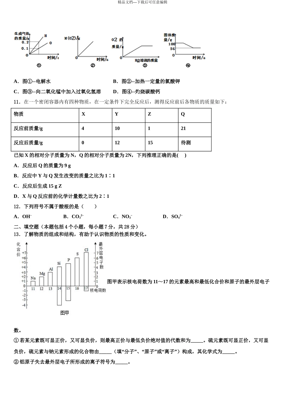 广东韶关曲江初中化学毕业考试模拟冲刺卷含解析_第3页