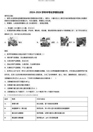 广西壮族自治区河池市东兰县市级名校中考适应性考试化学试题含解析