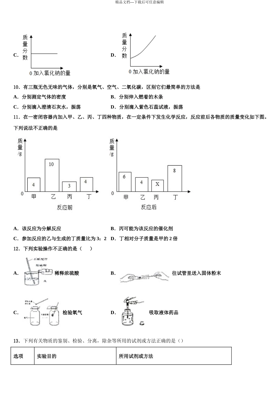 广西岑溪市十校联考最后化学试题含解析_第3页