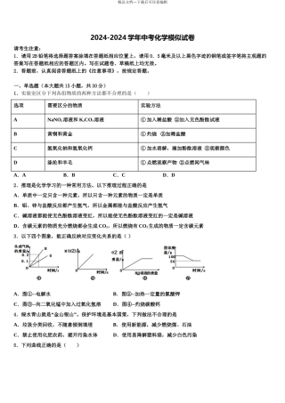 广西昭平县十校联考最后化学试题含解析