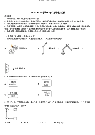 广西防城岗市防城区中考化学最后冲刺浓缩精华卷含解析