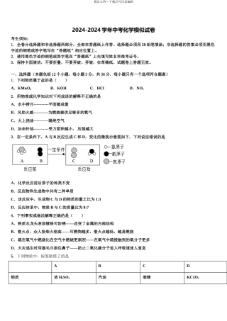 广西防城港市防城区港市毕业升学考试模拟卷化学卷含解析