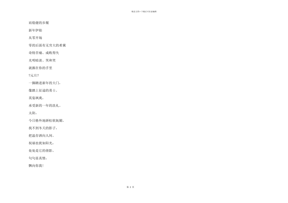 庆祝元旦的现代诗歌_第2页