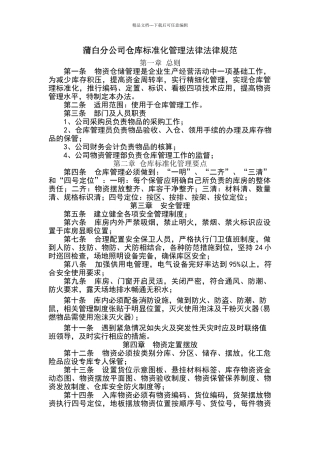 库房标准化管理制度