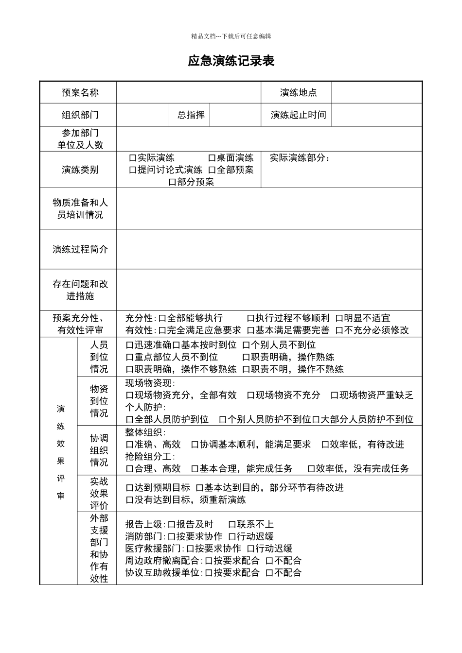 应急演练计划表及记录表_第2页