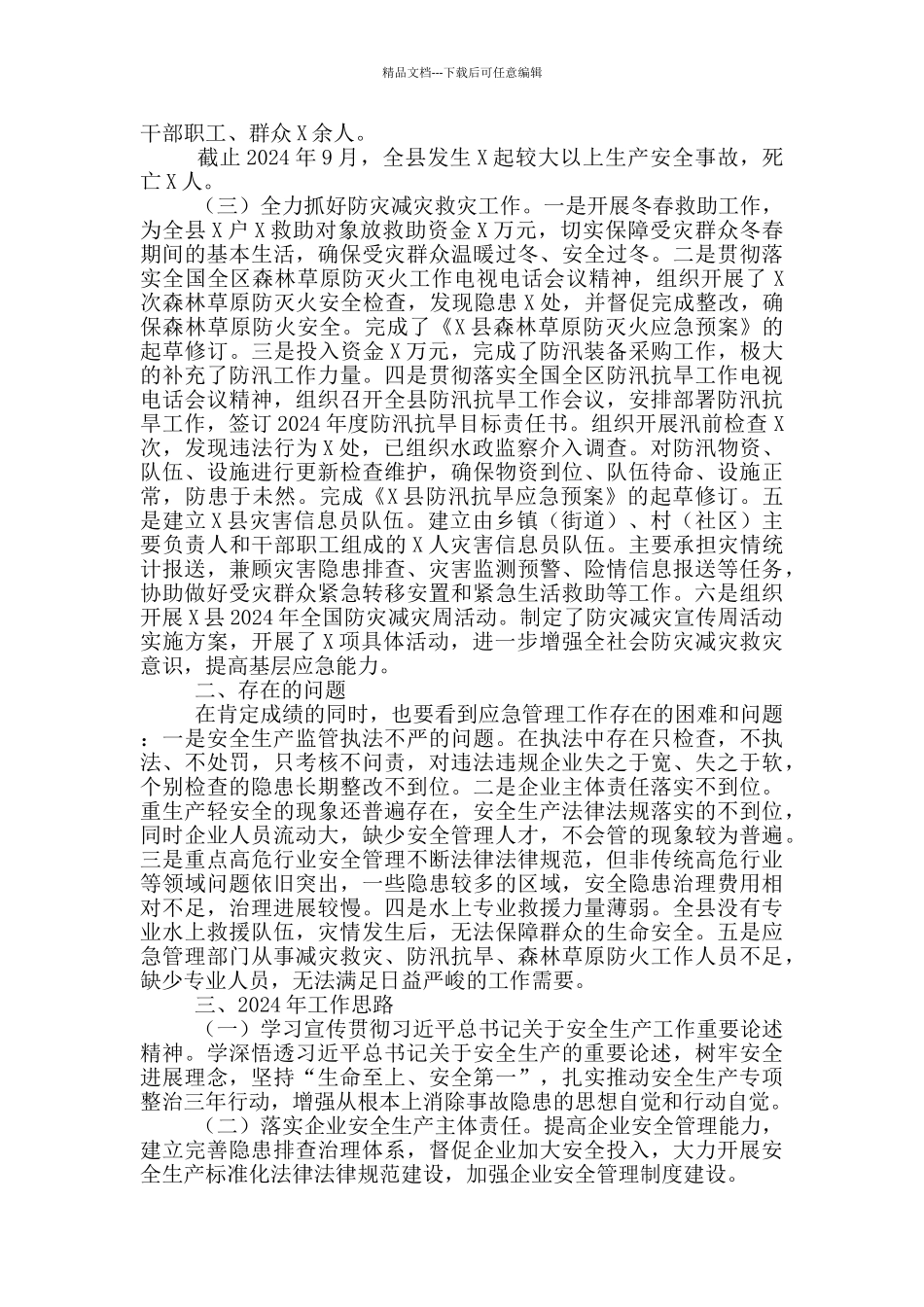 应急管理局2024年工作开展情况及2024年工作思路_第3页