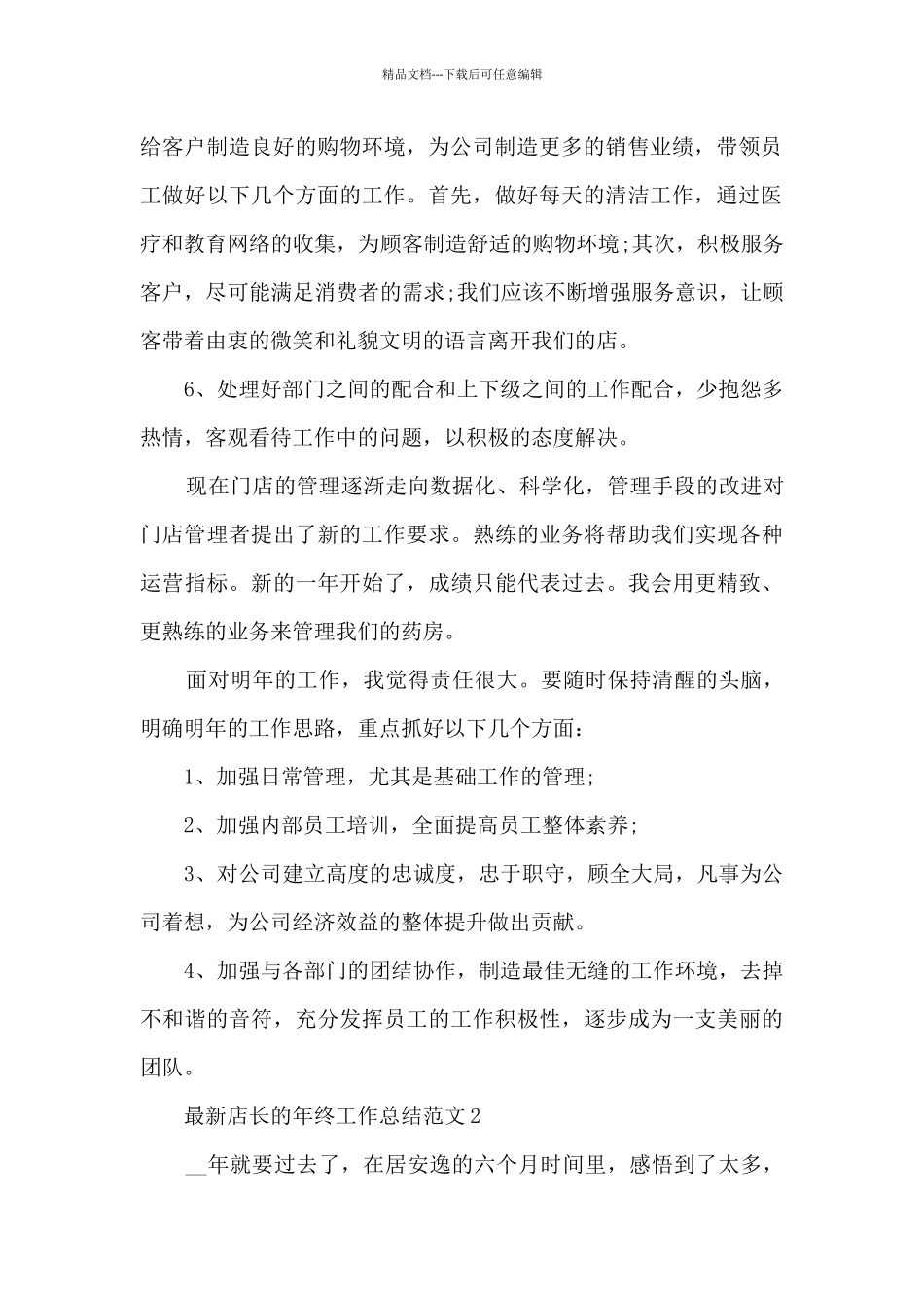 店长的年终工作总结范文_第2页
