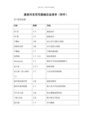 康复科常用设备