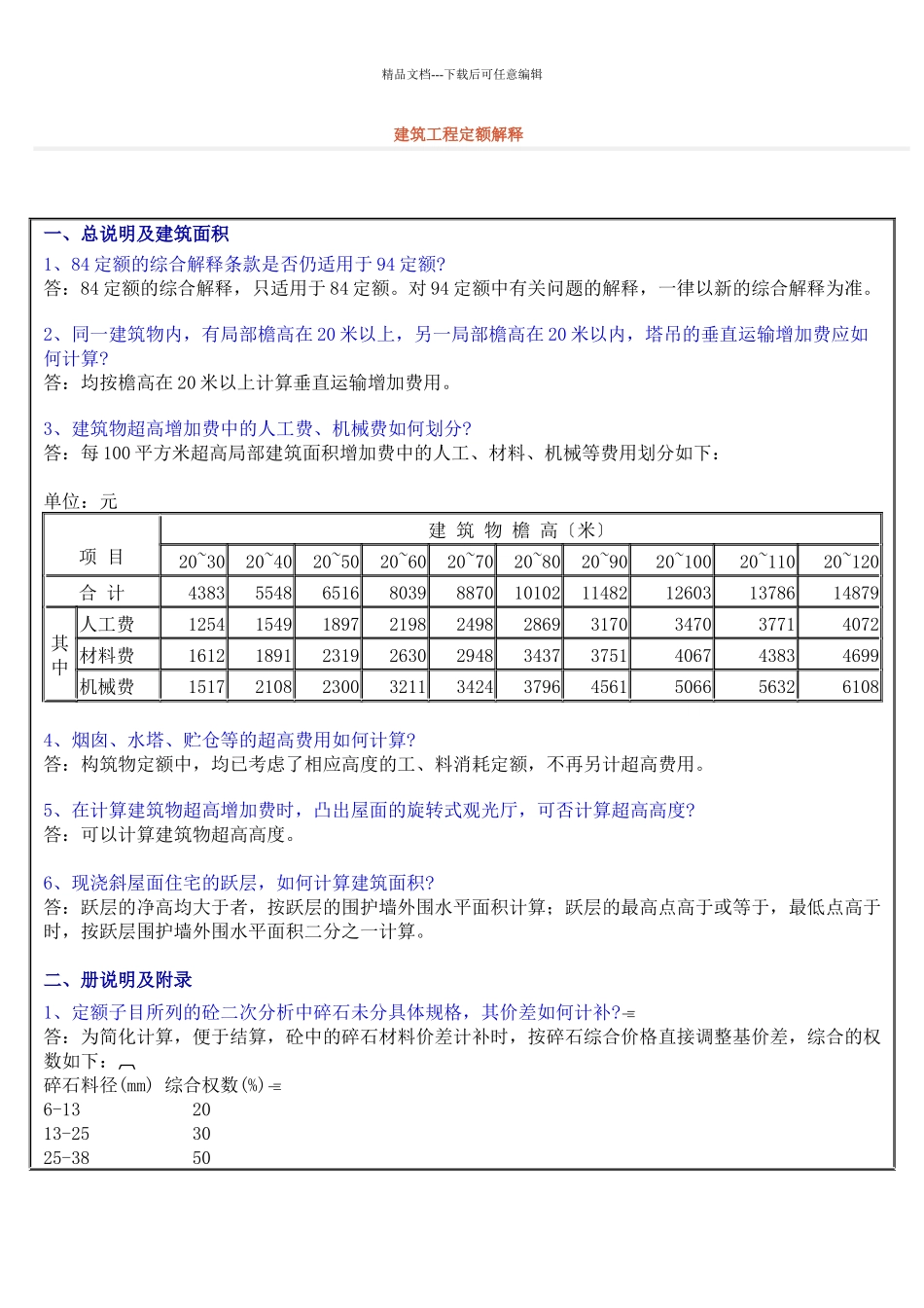 建筑项目定额解释_第1页