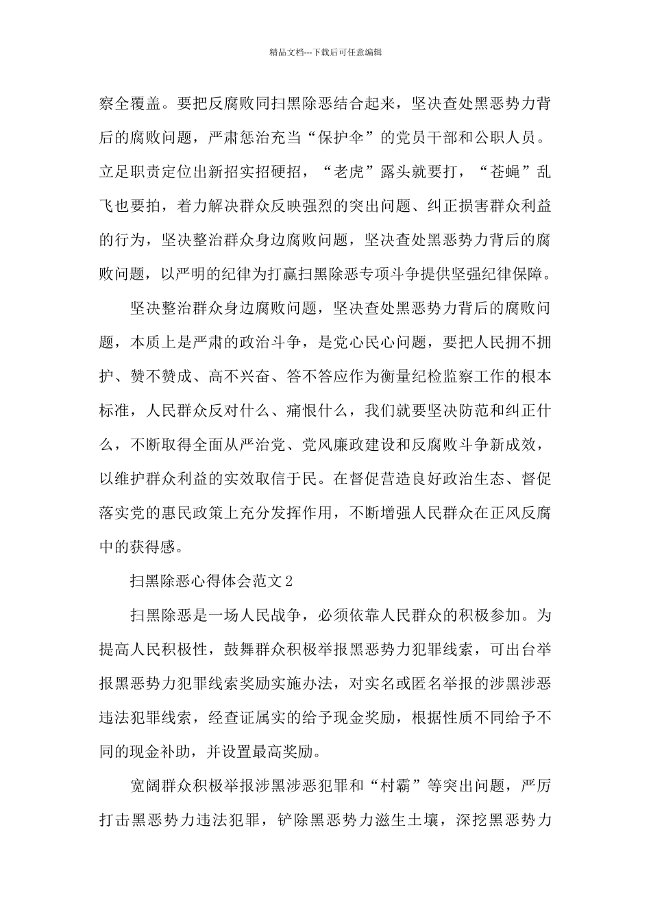 开展扫黑除恶专项斗争心得体会范文大全10篇_第2页