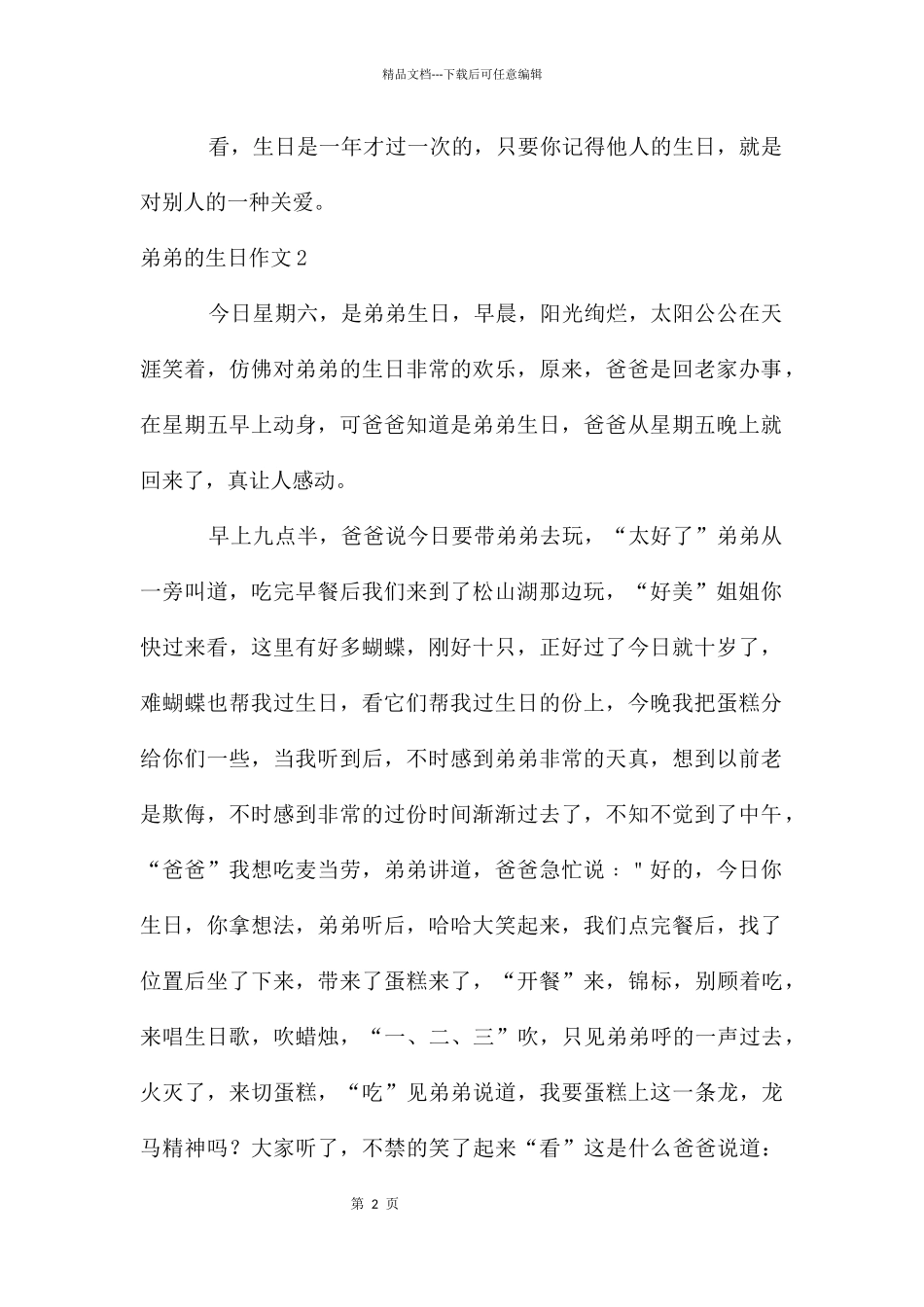 弟弟的生日作文(集锦15篇)_第2页