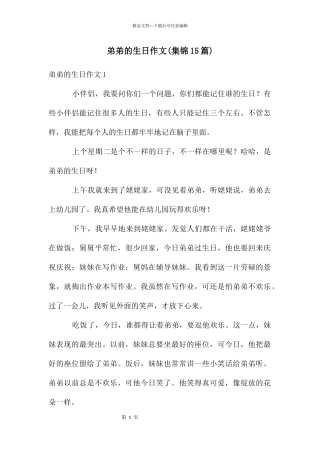 弟弟的生日作文(集锦15篇)