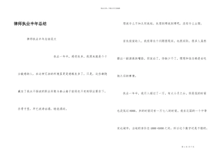 律师执业半年总结