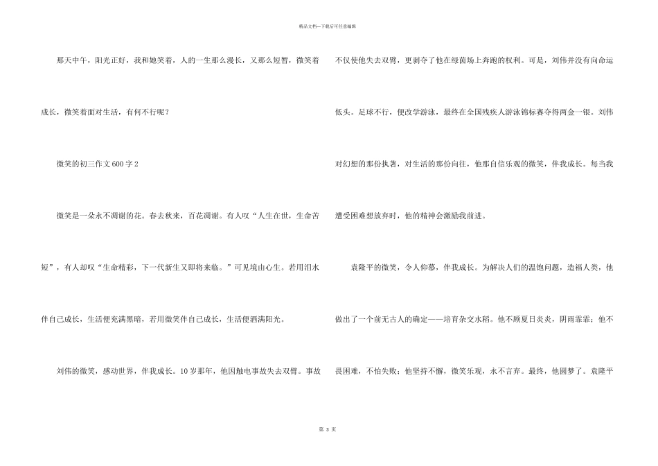 微笑的初三600字_第3页
