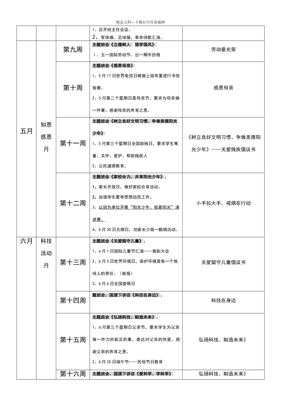 德育主题活动安排表_第2页