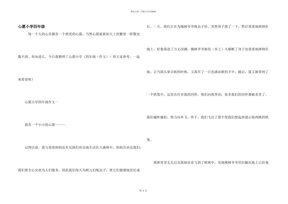 心愿小学四年级_第1页