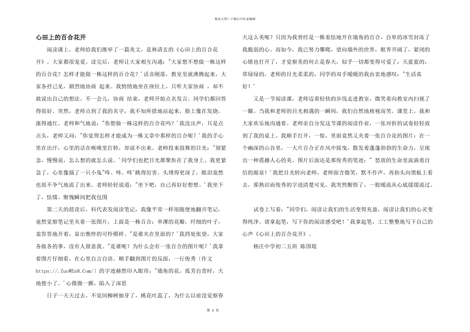 心田上的百合花开_第1页