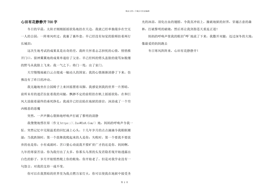 心田有花静静开700字_第1页