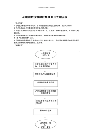 心电监护仪故障应急预案及处理流程