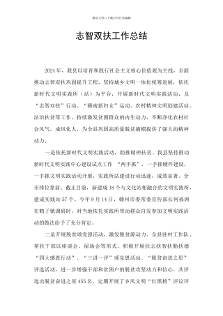 志智双扶工作总结