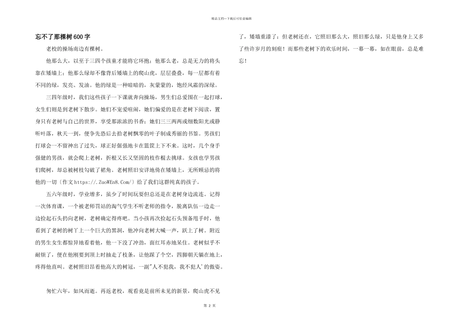 忘不了那棵树600字_第1页