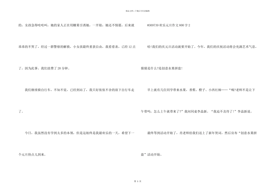 快乐元旦800字5篇_第2页