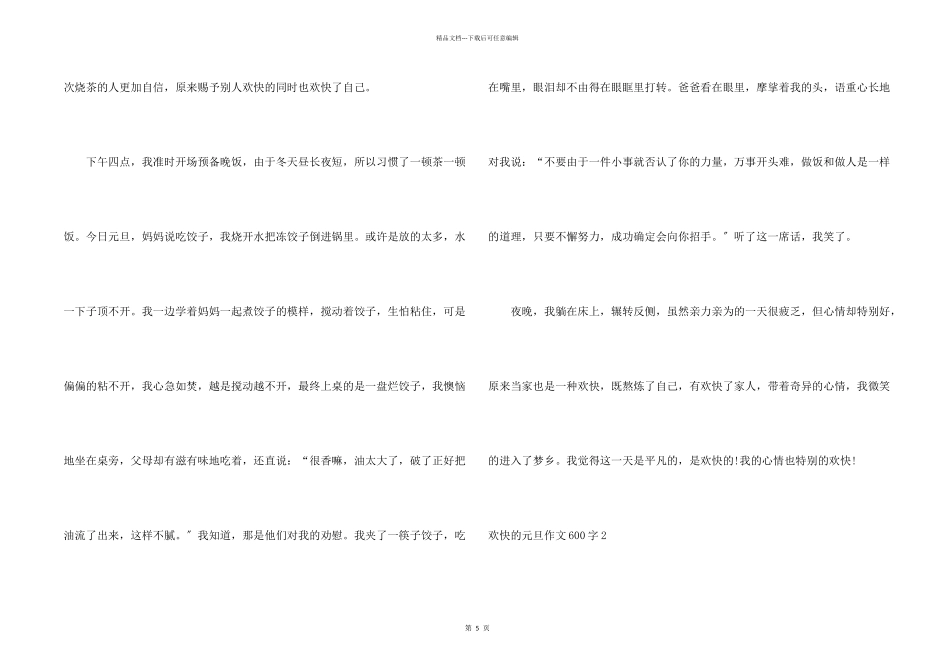 快乐的元旦600字_第2页