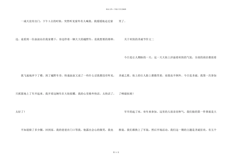 快乐的圣诞节学生高分5篇_第2页