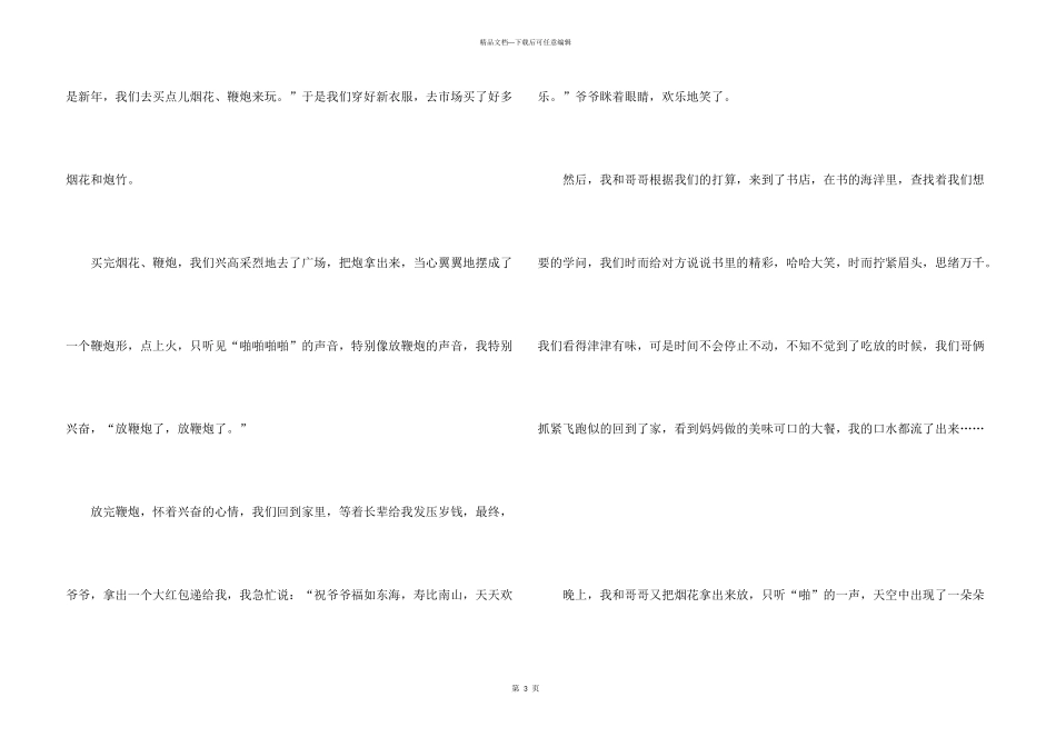 快乐的新年300字汇编7篇_第3页