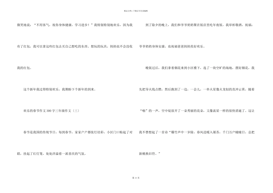 快乐的春节300字三年级_第3页