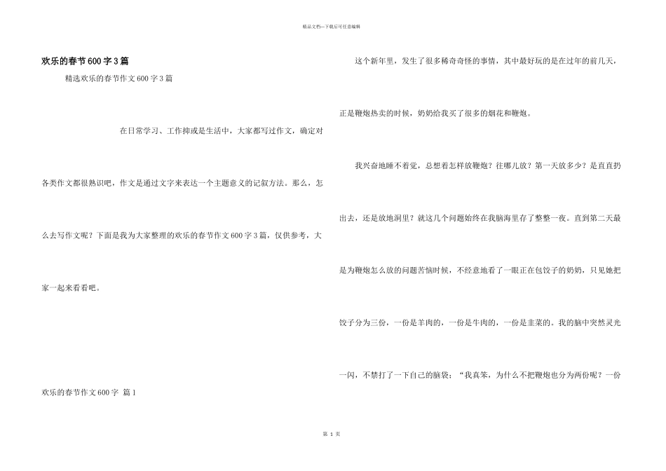 快乐的春节600字3篇_第1页