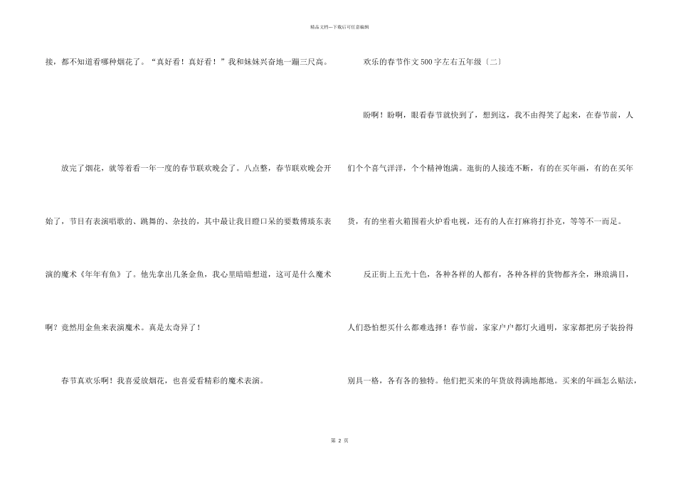 快乐的春节500字左右五年级_第2页