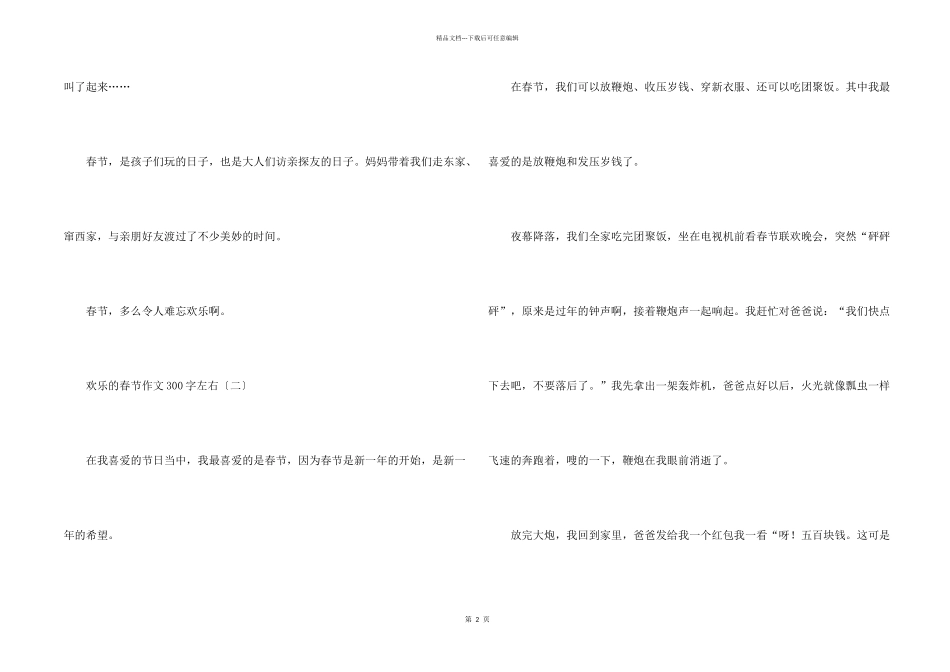快乐的春节300字左右_第2页