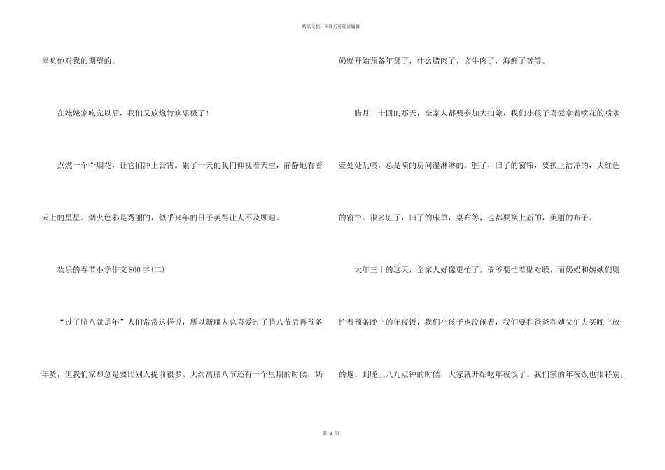 快乐的春节小学800字5篇_第3页