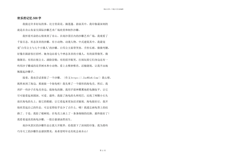 快乐的记忆500字_第1页