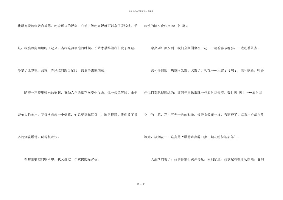 快乐的除夕夜200字合集十篇_第3页
